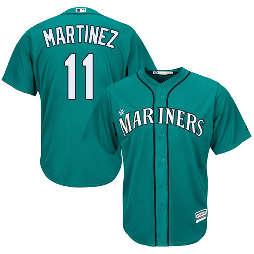 Mariners #11 Edgar Martinez Green Cool Base Stitched Youth Baseball Jersey