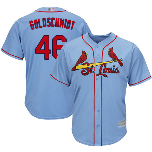 Cardinals #46 Paul Goldschmidt Light Blue Cool Base Stitched Youth Baseball Jersey