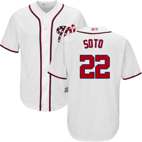Nationals #22 Juan Soto White Cool Base Stitched Youth Baseball Jersey