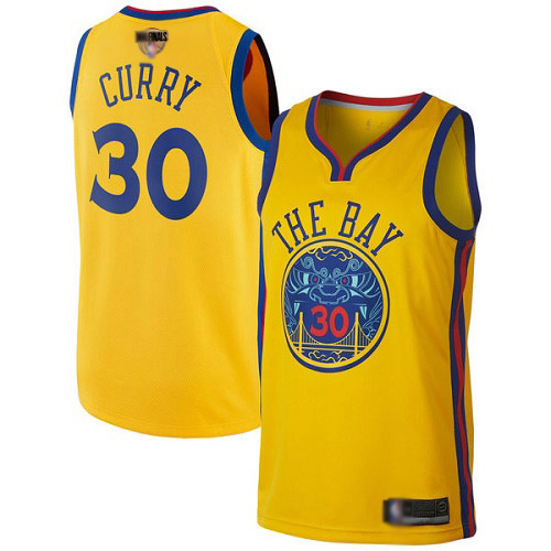 Warriors #30 Stephen Curry Gold 2019 Finals Bound Youth Basketball Swingman City Edition Jersey