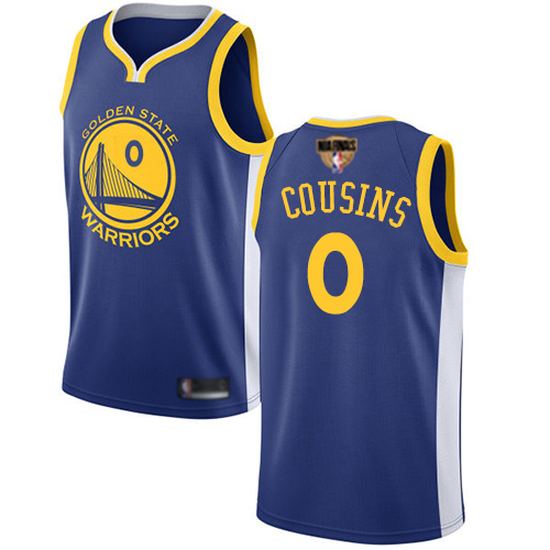 Warriors #0 DeMarcus Cousins Blue 2019 Finals Bound Youth Basketball Swingman Icon Edition Jersey