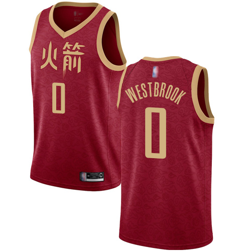 Rockets #0 Russell Westbrook Red Youth Basketball Swingman City Edition 2018/19 Jersey