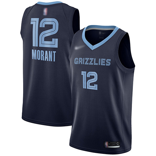 Grizzlies #12 Ja Morant Navy Blue Youth Basketball Swingman Icon Edition Jersey