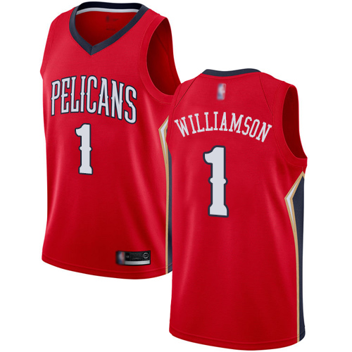 Pelicans #1 Zion Williamson Red Youth Basketball Swingman Statement Edition Jersey