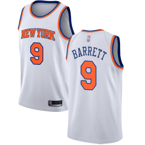 Knicks #9 R.J. Barrett White Youth Basketball Swingman Association Edition Jersey