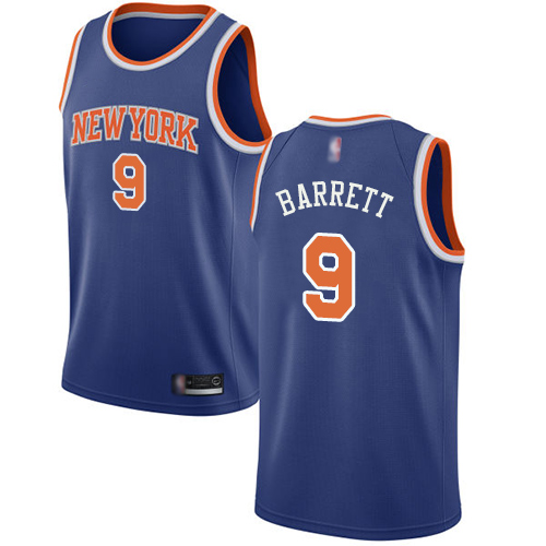 Knicks #9 R.J. Barrett Blue Youth Basketball Swingman Icon Edition Jersey