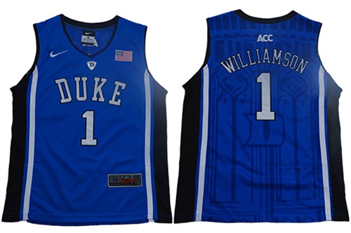 Blue Devils #1 Zion Williamson Blue/Black Basketball Elite Stitched Youth NCAA Jersey