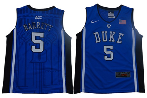Blue Devils #5 R.J. Barrett Blue/Black Basketball Elite Stitched Youth NCAA Jersey