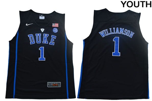 Blue Devils #1 Zion Williamson Black Basketball Elite Stitched Youth NCAA Jersey