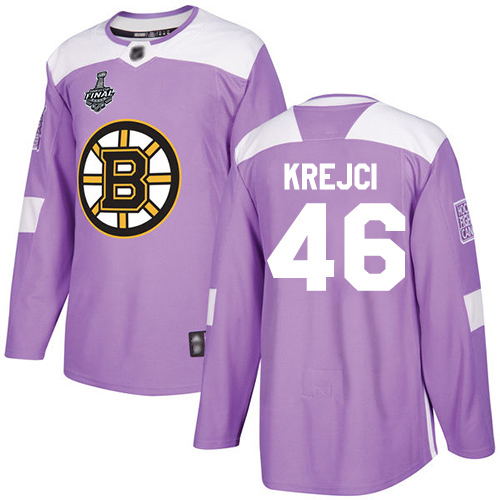 Bruins #46 David Krejci Purple Authentic Fights Cancer Stanley Cup Final Bound Youth Stitched Hockey Jersey
