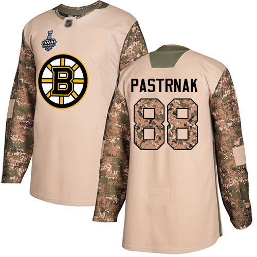 Bruins #88 David Pastrnak Camo Authentic 2017 Veterans Day Stanley Cup Final Bound Youth Stitched Hockey Jersey