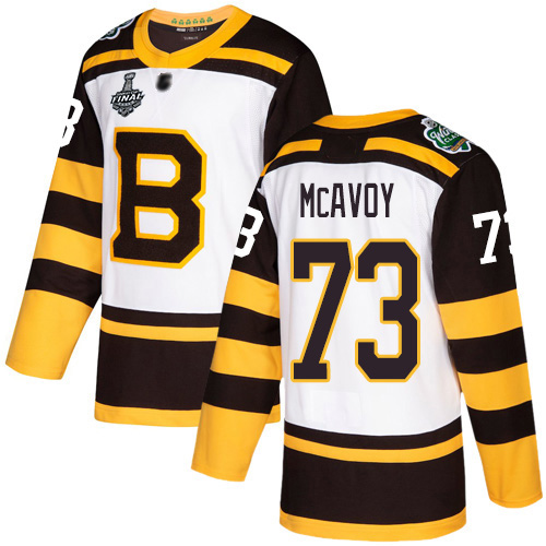 Bruins #73 Charlie McAvoy White Authentic 2019 Winter Classic Stanley Cup Final Bound Youth Stitched Hockey Jersey