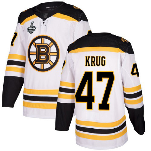 Bruins #47 Torey Krug White Road Authentic Stanley Cup Final Bound Youth Stitched Hockey Jersey