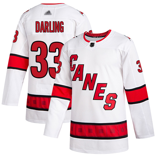 Hurricanes #33 Scott Darling White Road Authentic Stitched Youth Hockey Jersey