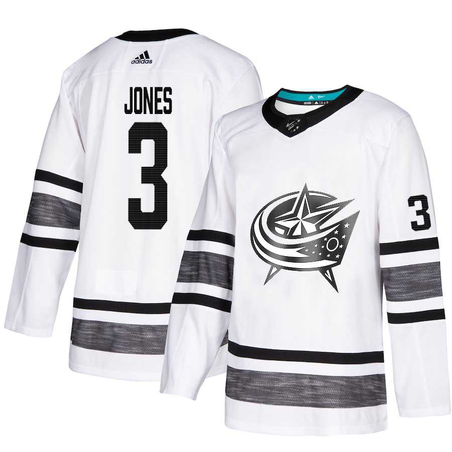 Adidas Blue Jackets #3 Seth Jones White Authentic 2019 All-Star Stitched Youth NHL Jersey