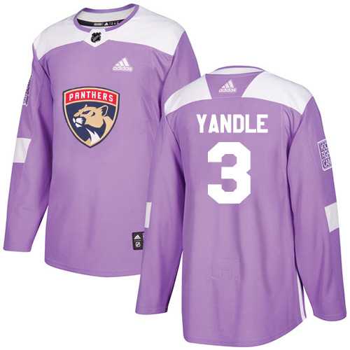 Adidas Panthers #3 Keith Yandle Purple Authentic Fights Cancer Stitched Youth NHL Jersey