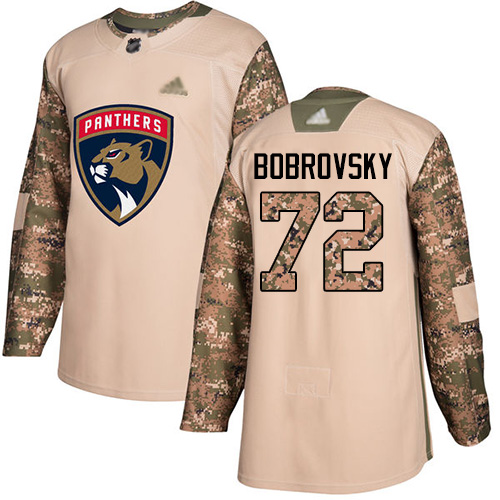 Panthers #72 Sergei Bobrovsky Camo Authentic 2017 Veterans Day Stitched Youth Hockey Jersey