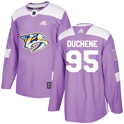 Predators #95 Matt Duchene Purple Authentic Fights Cancer Stitched Youth Hockey Jersey