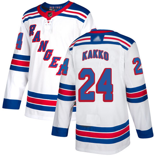 Rangers #24 Kaapo Kakko White Road Authentic Stitched Youth Hockey Jersey