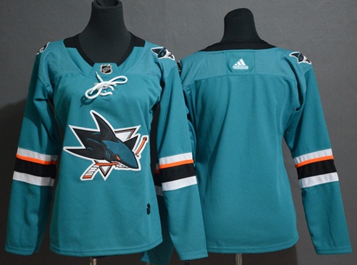 Adidas Sharks Blank Teal Home Authentic Stitched Youth NHL Jersey