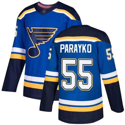 Blues #55 Colton Parayko Blue Home Authentic Stitched Youth Hockey Jersey