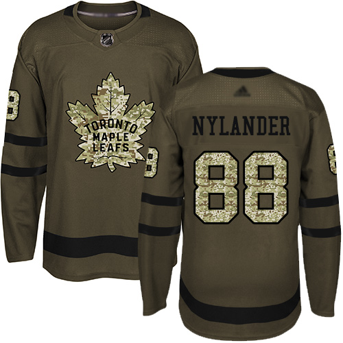 Maple Leafs #88 William Nylander Green Salute to Service Stitched Youth Hockey Jersey