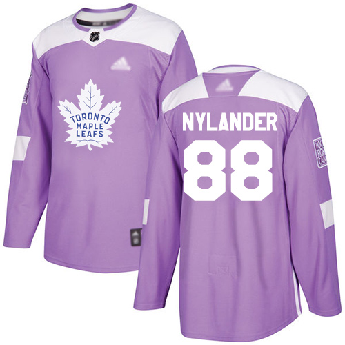 Maple Leafs #88 William Nylander Purple Authentic Fights Cancer Stitched Youth Hockey Jersey